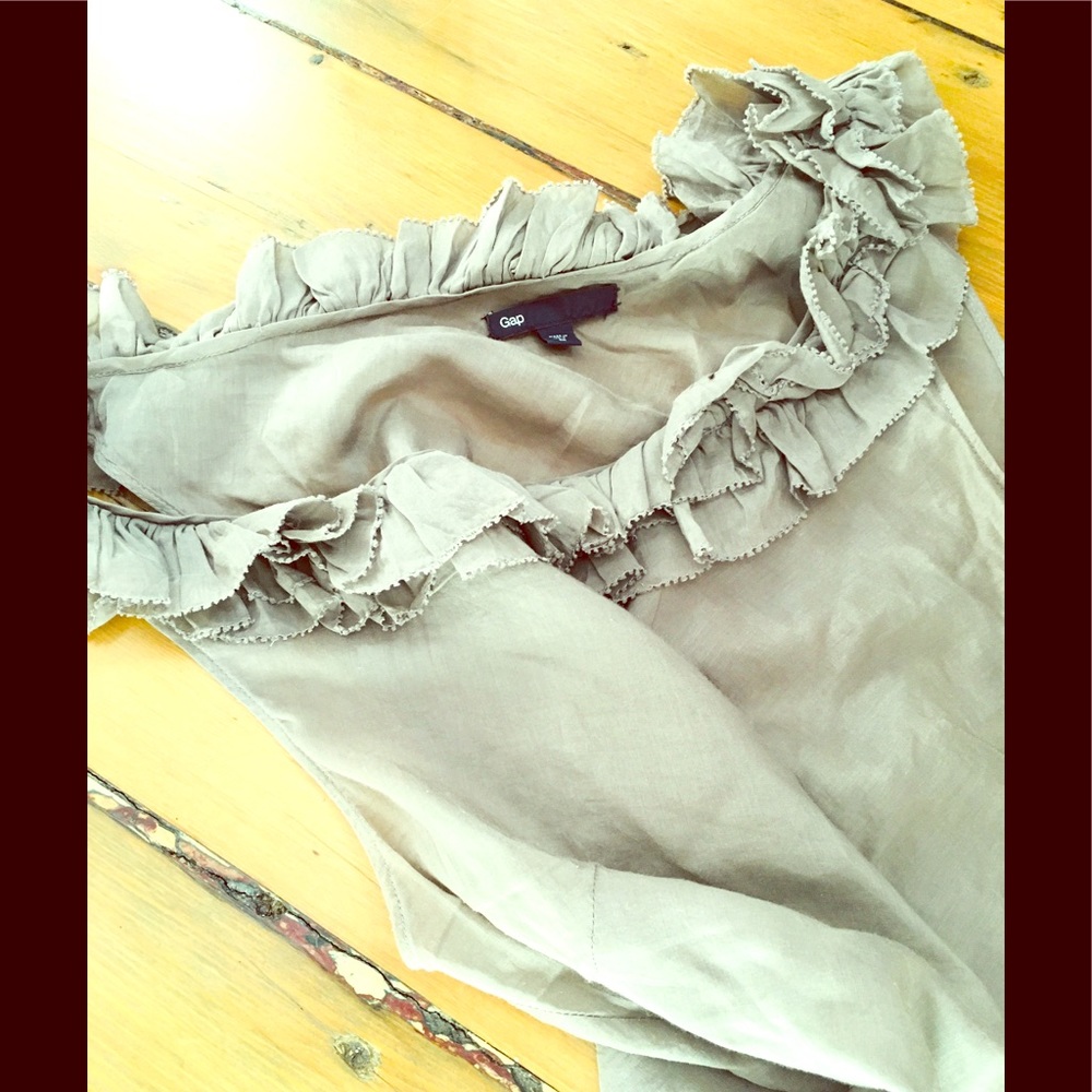 GAP | Silk Cotton Blend Ruffled Blouse